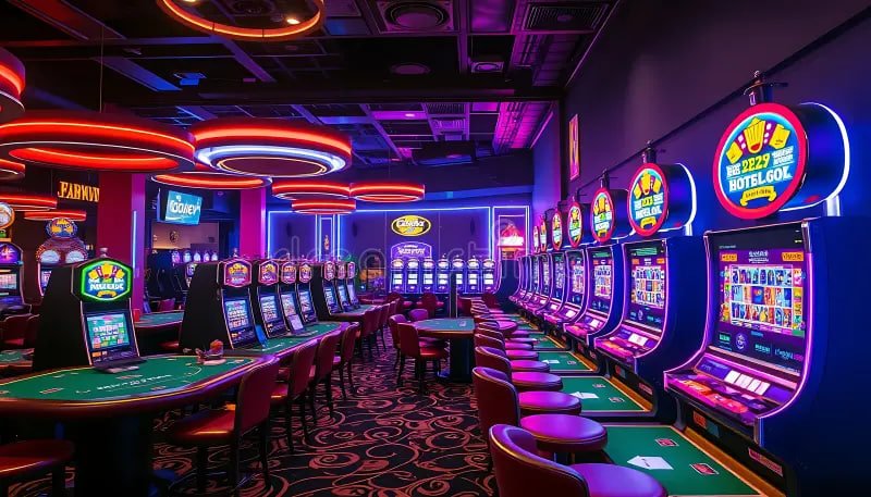 Màn hình máy nổ hũ trực tuyến với nhiều biểu tượng hoa quả và jackpot sáng chói